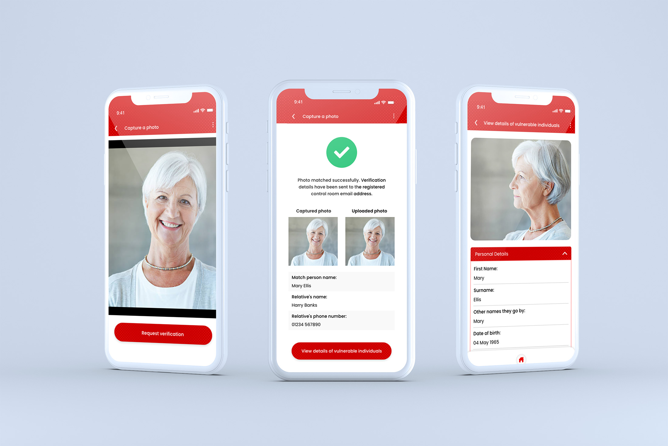 A cross-platform app that helps emergency services identify vulnerable people with dementia, quickly and safely