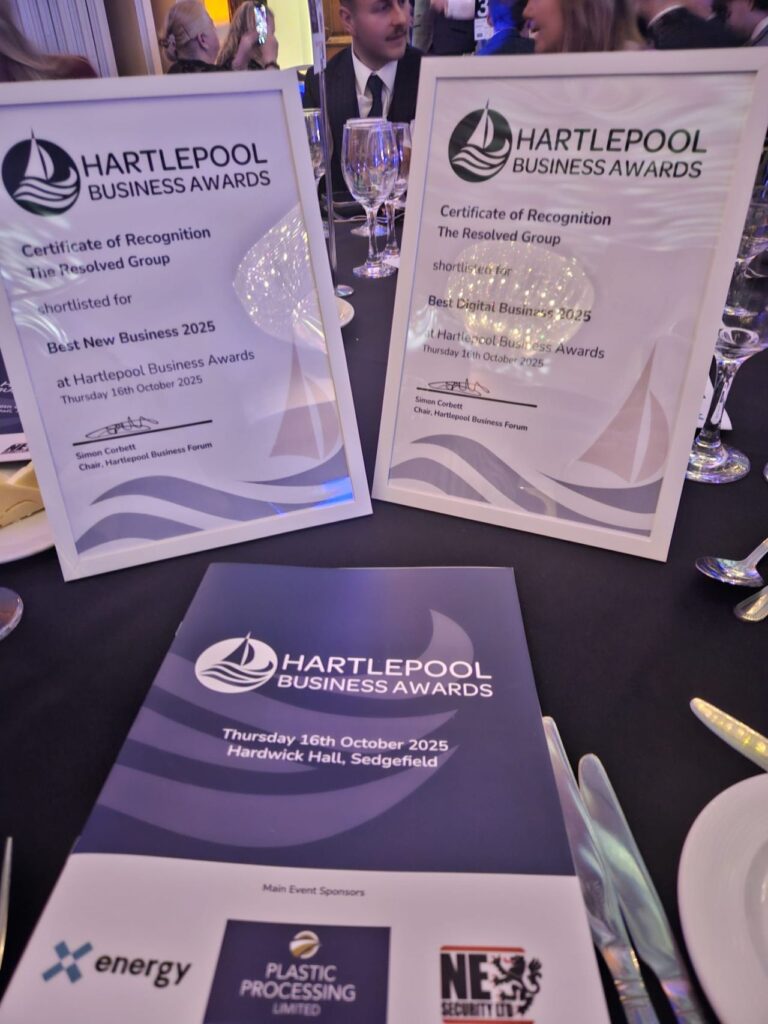 Shortlisted for Best New Business and Best Digital Business at the Hartlepool Business Awards 2025